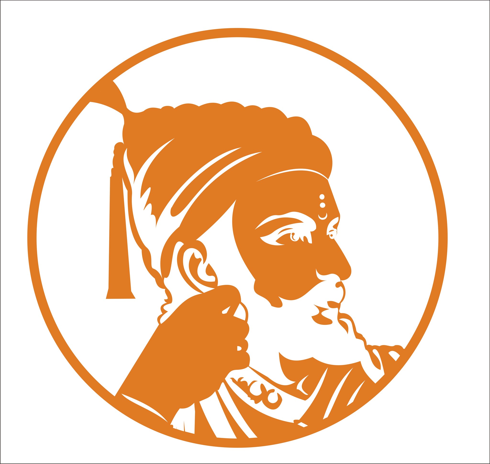 Picture of Buy 9x9 Inch Bhagwa Radium Chhatrapati Shivaji Maharaj Sticker - Durable and Eye-Catching"